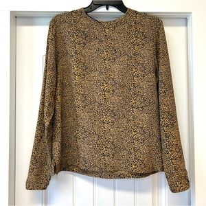 Ann May Vintage 100% Silk Leopard Print Blouse Size M